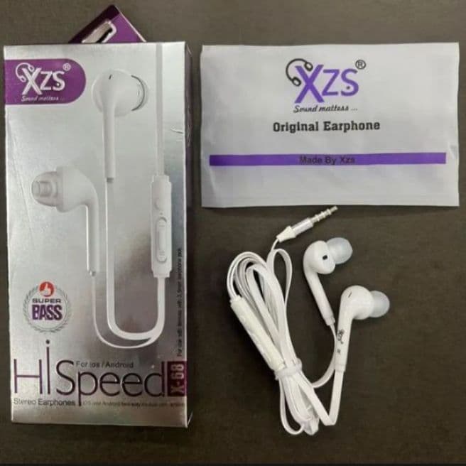 XZS Super Bass Hi Speed X-68 Stereo Earphones Handsfree